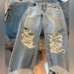 American Eagle Outfitters Blue Distressed Boyfriend Jeans